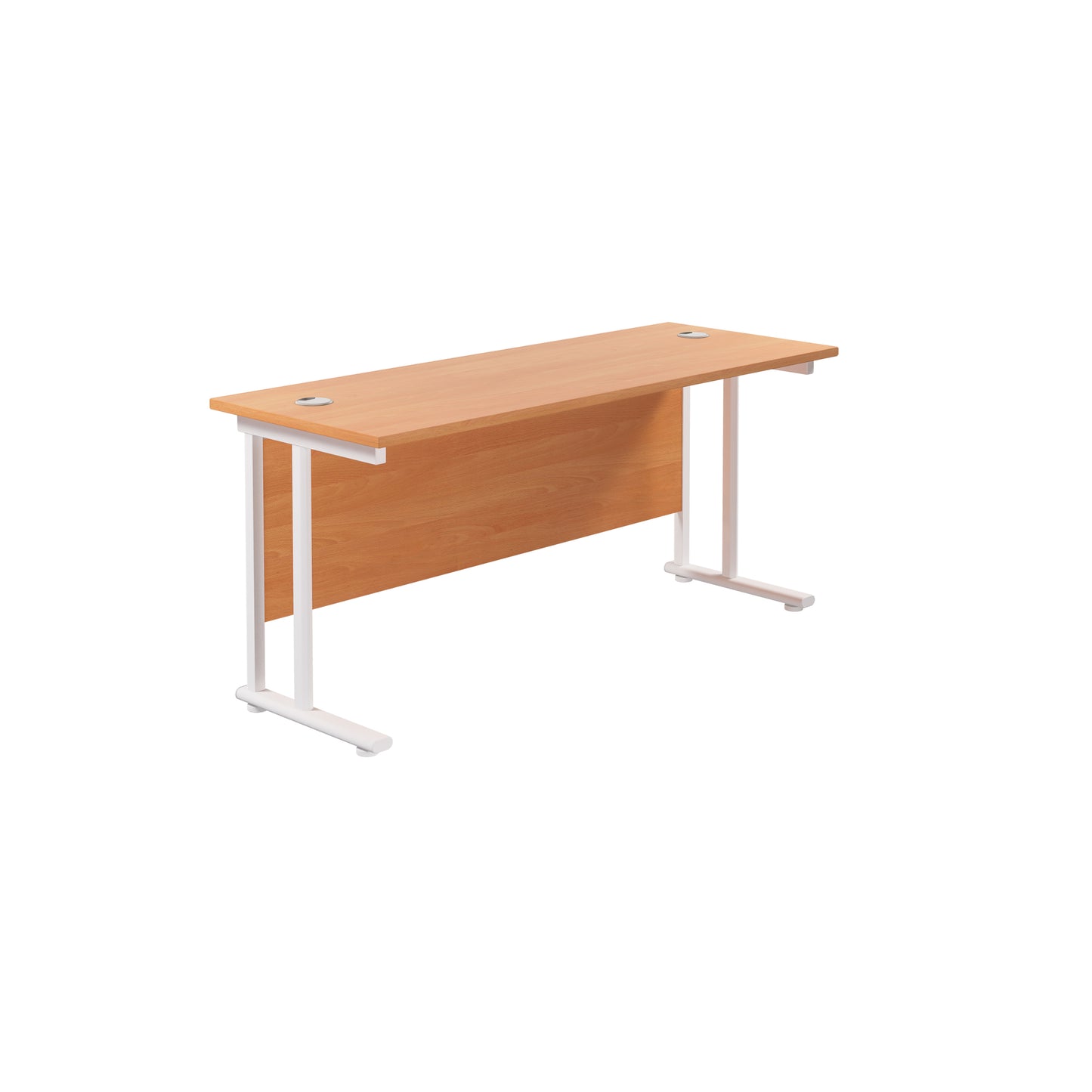Aztec|Twin Upright|Rectangular Desk|1600x600|Beech-White
