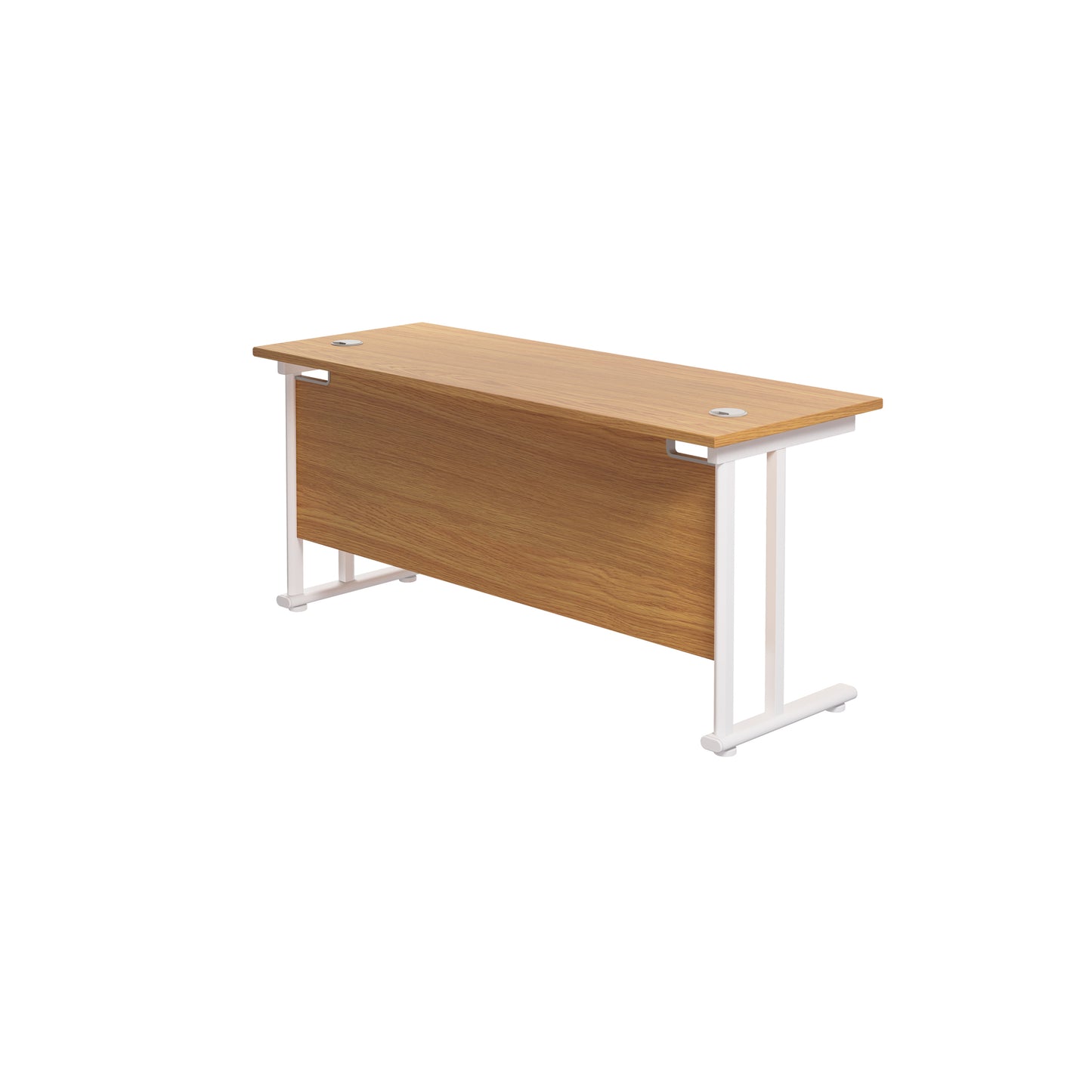 Aztec|Twin Upright|Rectangular Desk|1600x600|Nova Oak-White