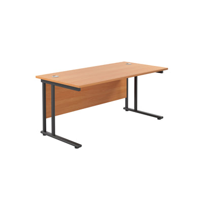 Aztec|Twin Upright|Rectangular Desk|1600x800|Beech-Black