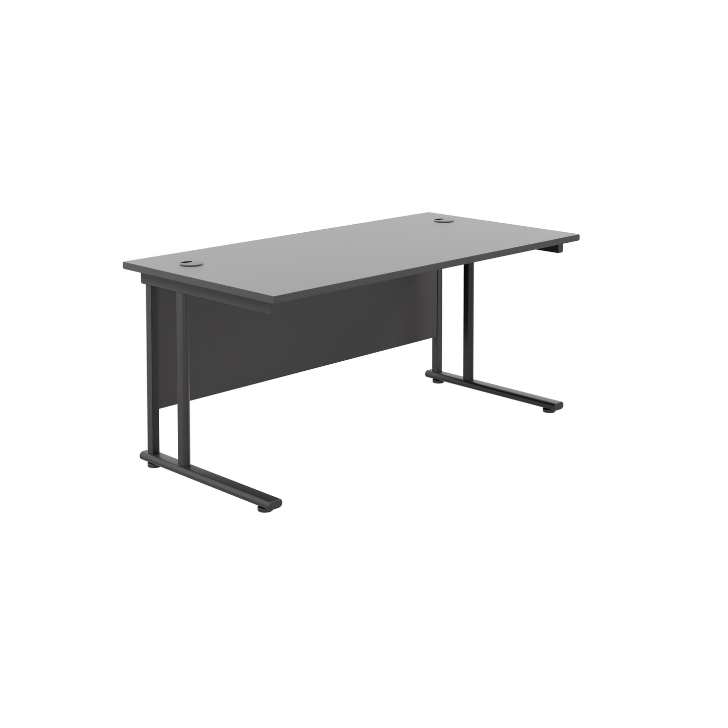 Aztec|Twin Upright|Rectangular Desk|1600x800|Black-Black