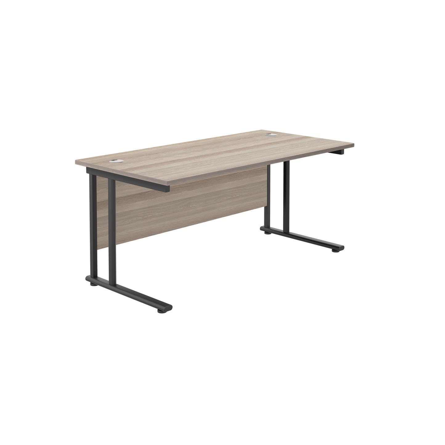 Aztec|Twin Upright|Rectangular Desk|1600x800|Grey Oak-Black