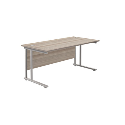 Aztec|Twin Upright|Rectangular Desk|1600x800|Grey Oak-Silver