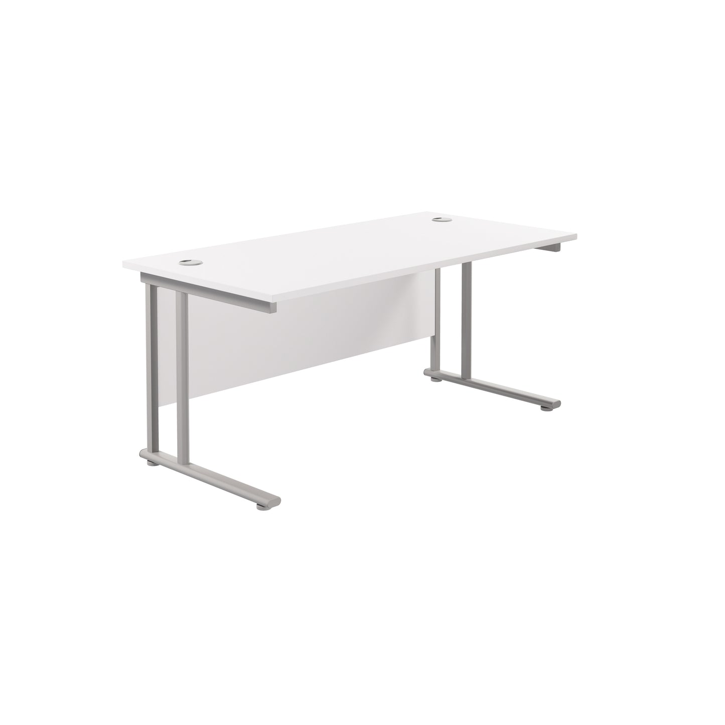 Aztec|Twin Upright|Rectangular Desk|1600x800|White-Silver