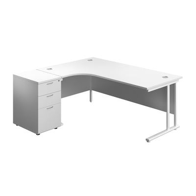 Aztec|Twin Upright|Radial Desk|1800x1200|White-White