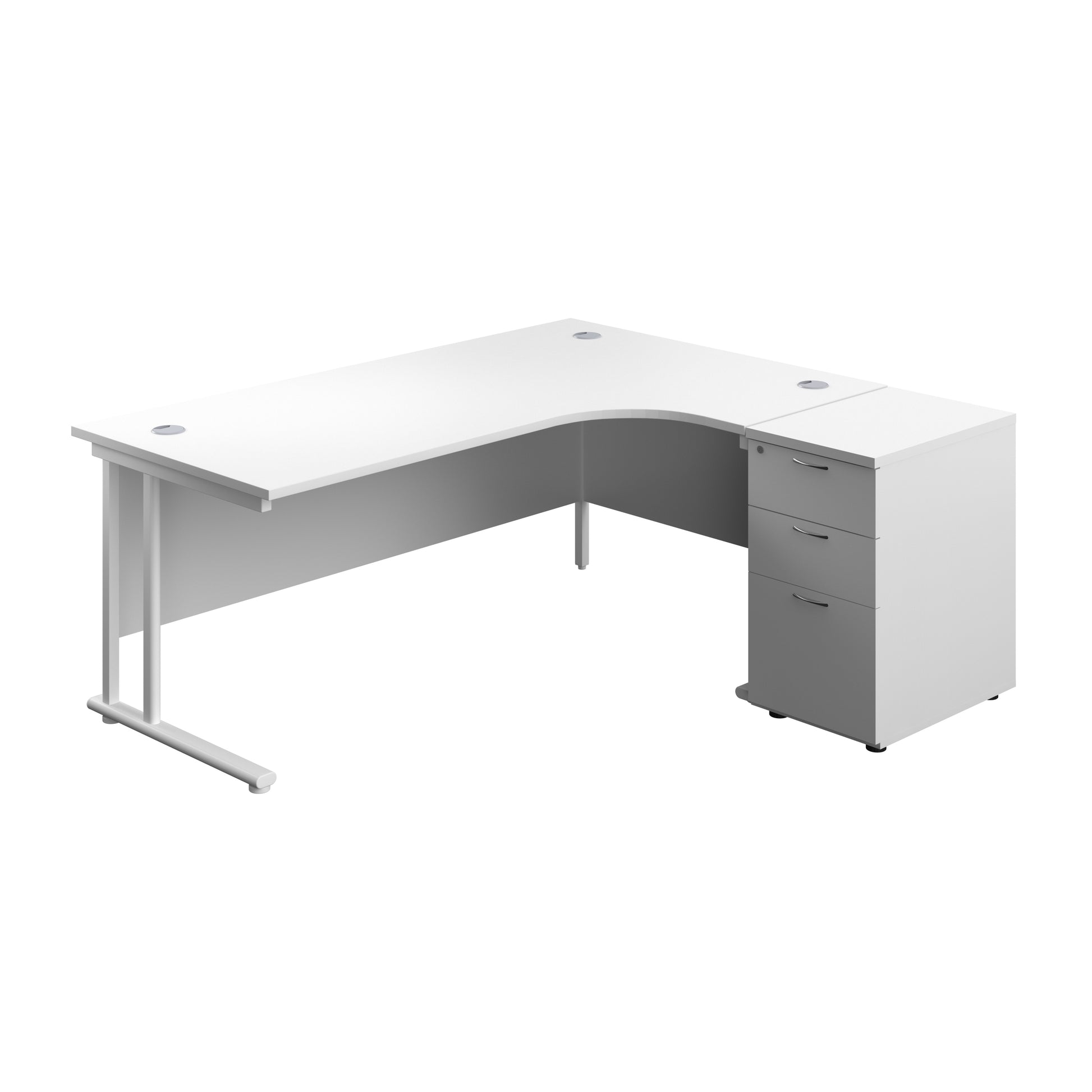 Aztec|Twin Upright|Right Hand|Radial Desk|1800x1200|White-White
