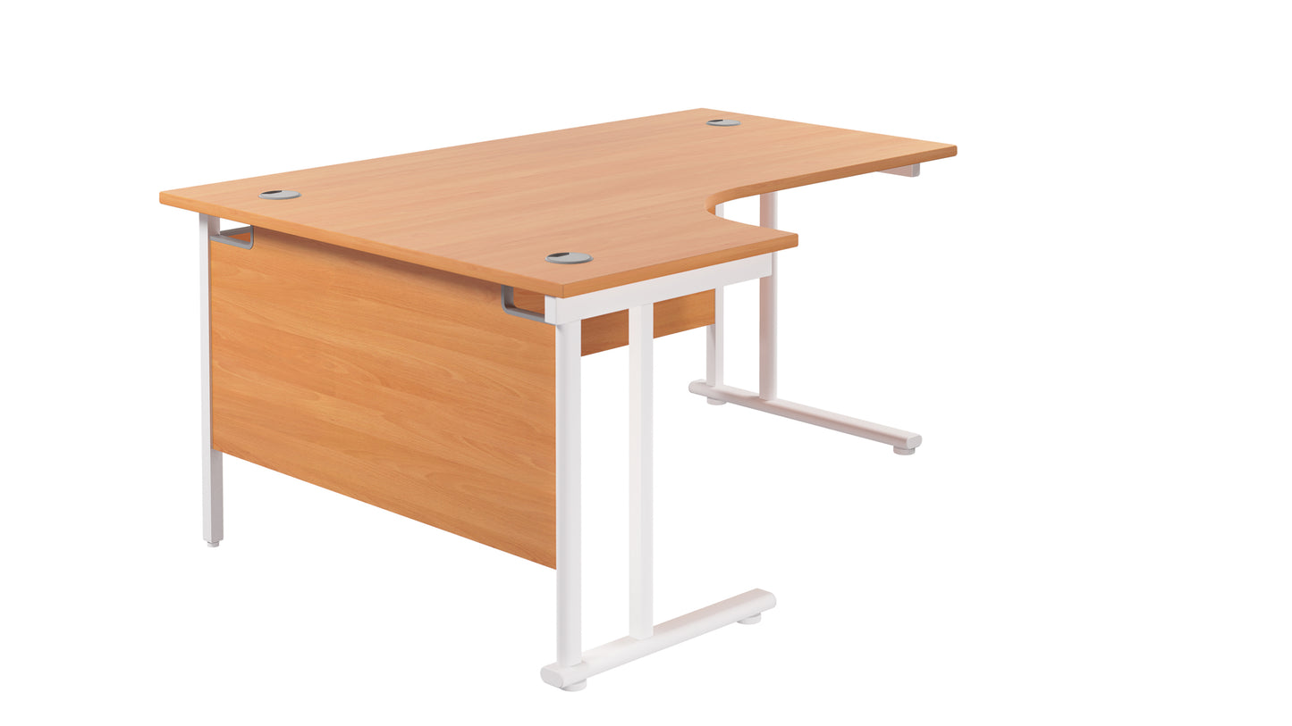 Aztec|Twin Upright|Left|Hand|Radial|Desk|1800x800|Beech-White