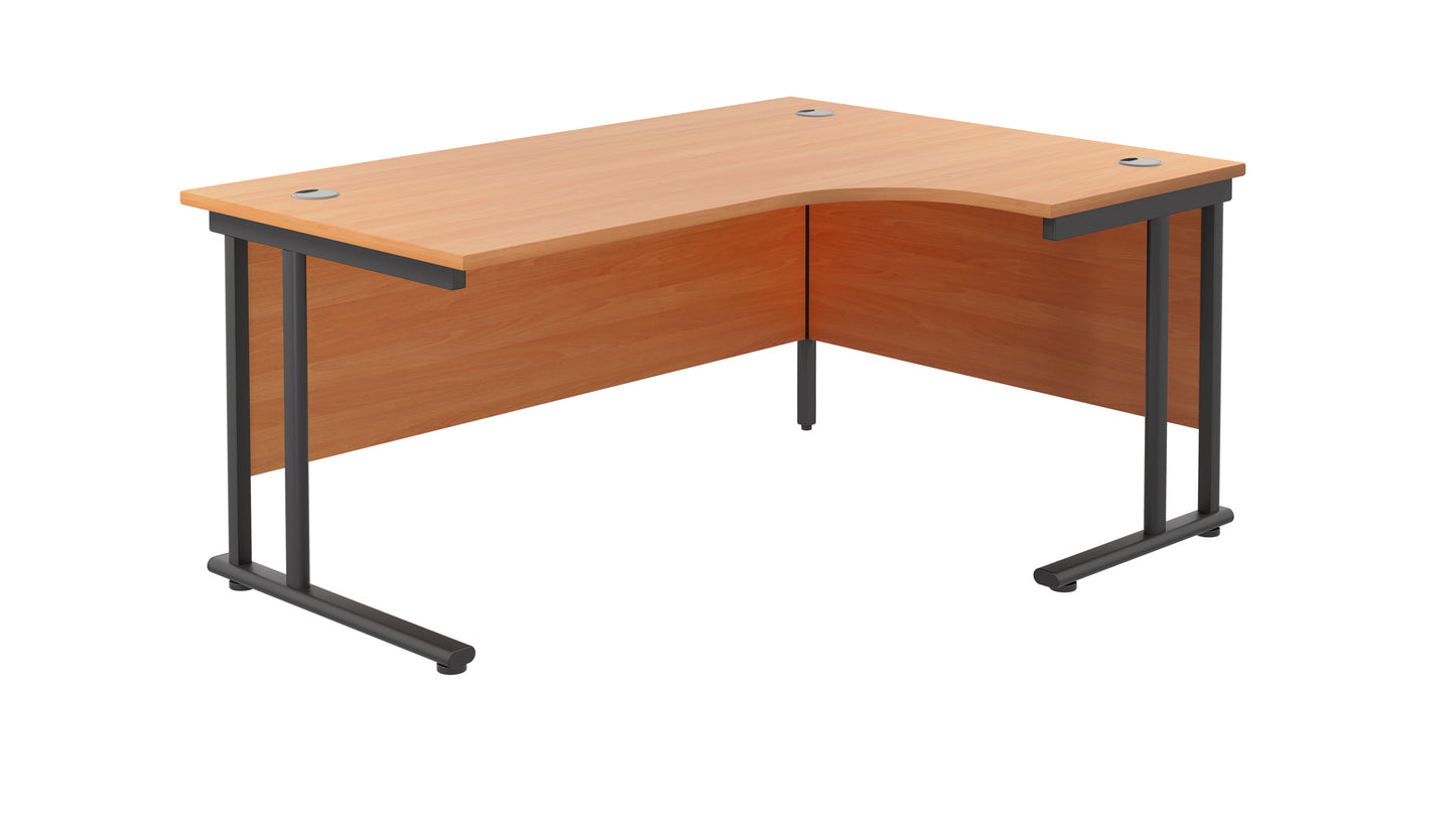 Aztec|Twin Upright|Right Hand|Radial|Desk|1800x800|Beech-Black