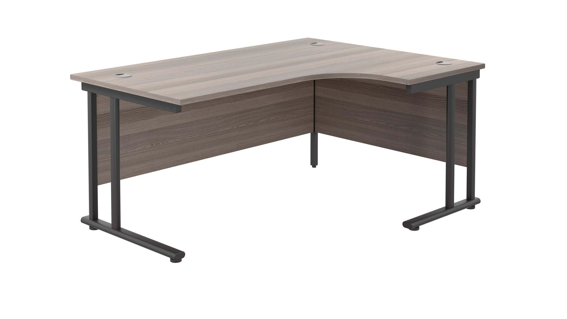 Aztec|Twin Upright|Left Hand|Radial|Desk|1800x800|Grey Oak-Black