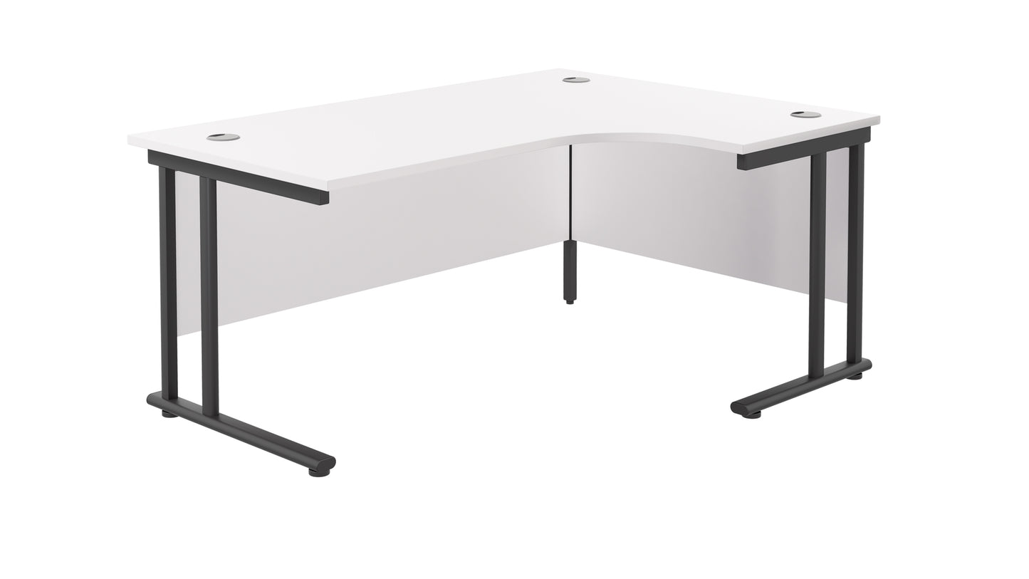 Aztec|Twin Upright|Right Hand|Radial|Desk|1800x800|White-Black