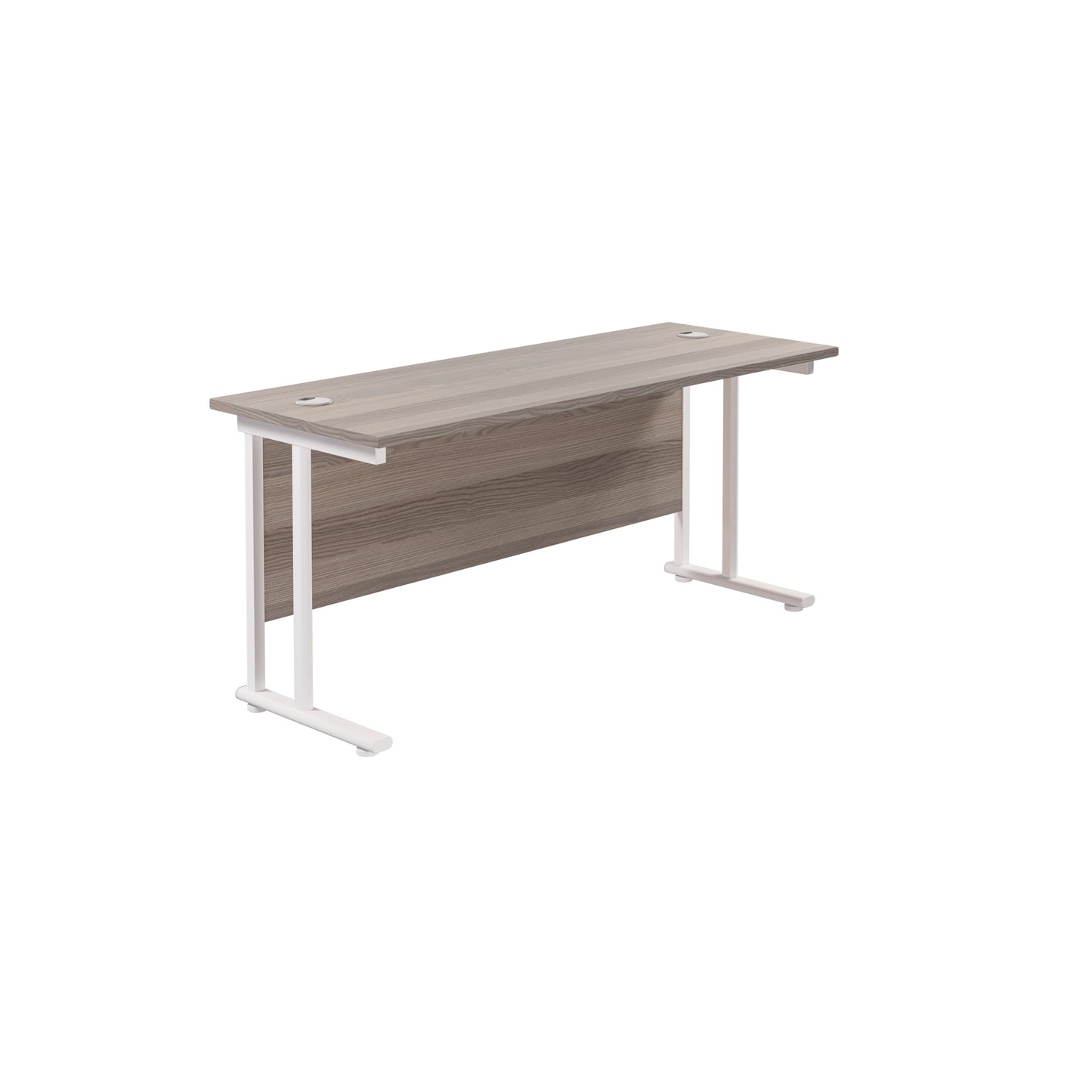 Aztec|Twin Upright|Rectangular|Desk|1800x600|Grey Oak-White