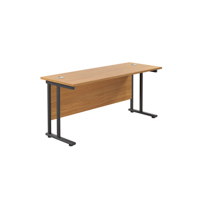 Aztec|Twin Upright|Rectangular|Desk|1800x600|Nova Oak-Black