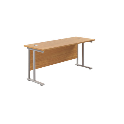 Aztec|Twin Upright|Rectangular|Desk|1800x600|Nova Oak-Silver