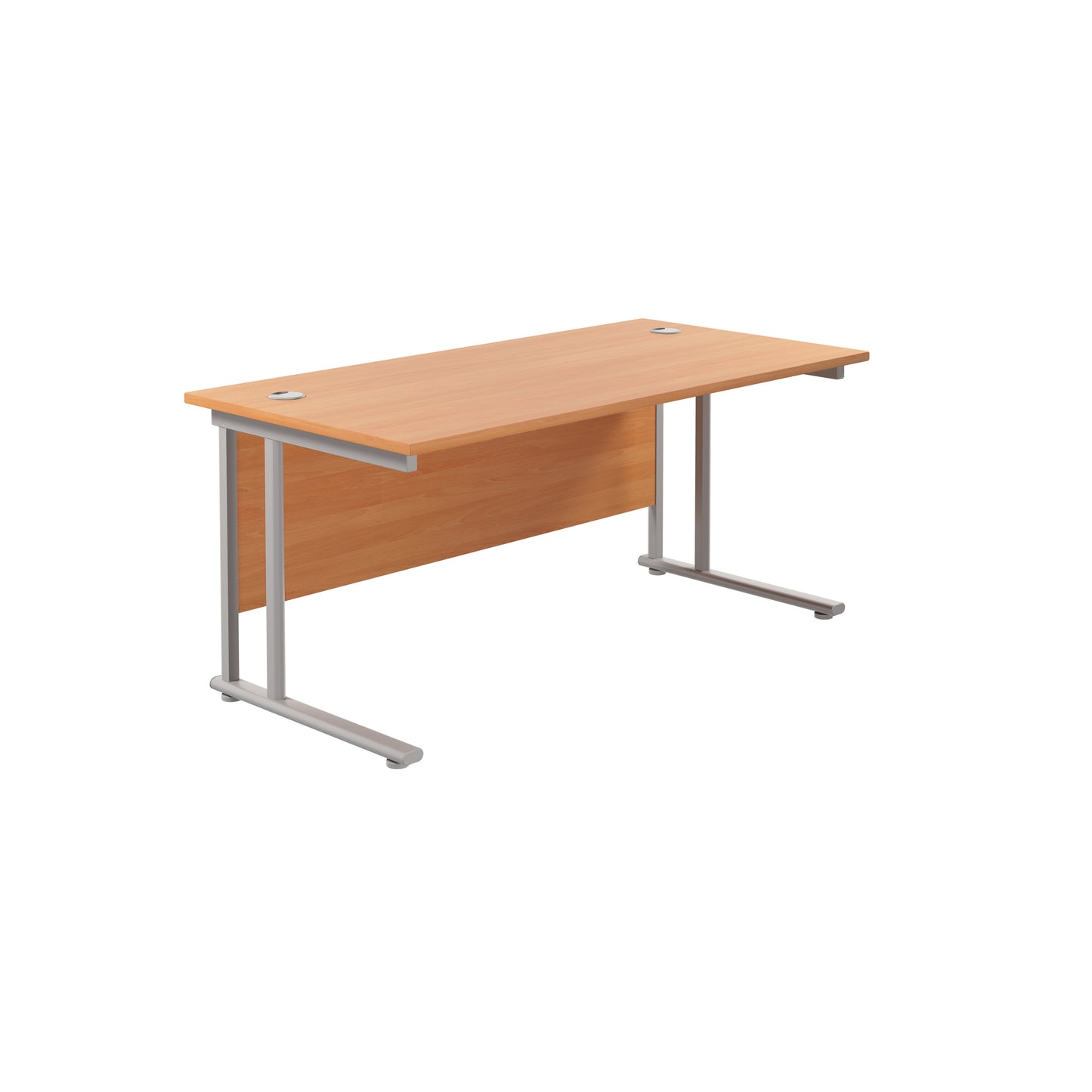 Aztec|Twin Upright|Rectangular|Desk|1800x800|Beech-Silver