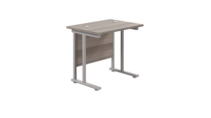 Aztec|Twin Upright|Rectangular|Desk|800x600|Grey Oak-Silver