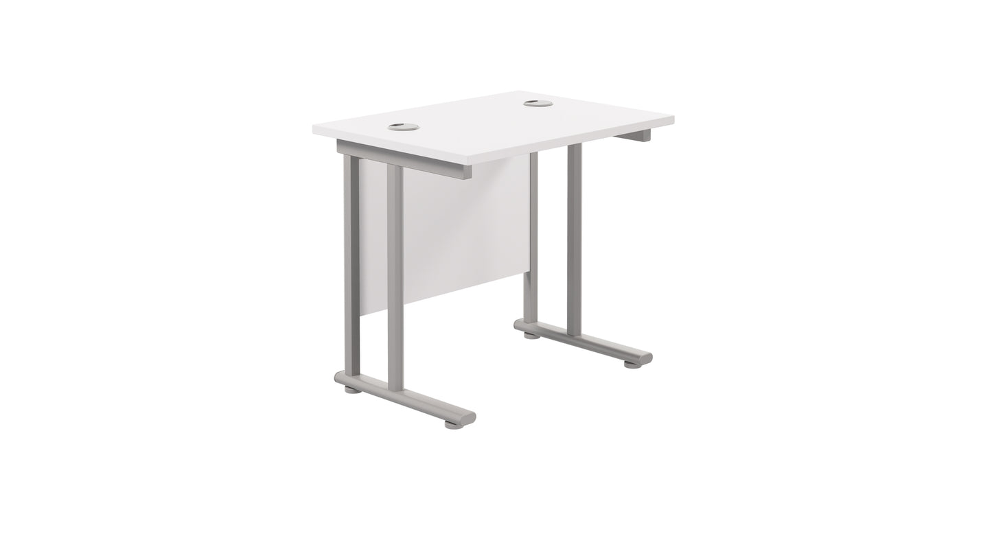Aztec|Twin Upright|Rectangular|Desk|800x600|White-Silver