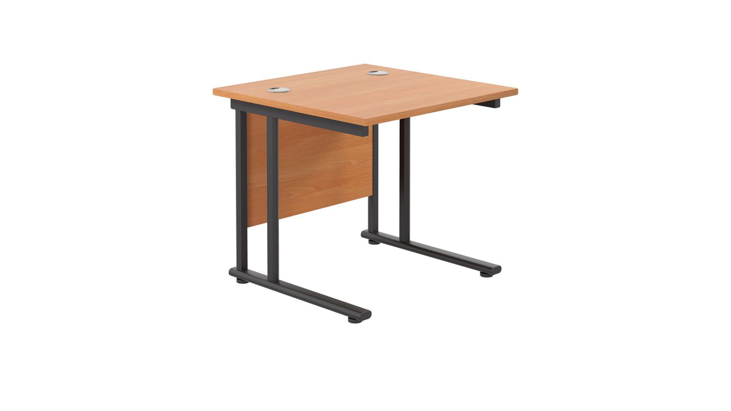 Aztec|Twin Upright|Rectangular|Desk|800x800|Beech-Black