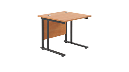 Aztec|Twin Upright|Rectangular|Desk|800x800|Beech-Black
