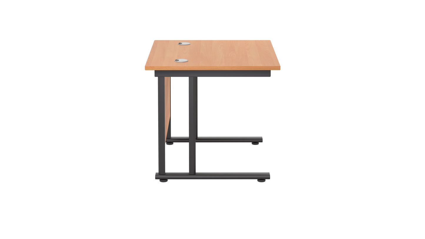 Twin Upright Rectangular Desk: 800mm Deep (FSC)