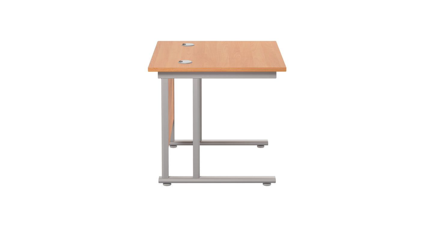Twin Upright Rectangular Desk: 800mm Deep (FSC)
