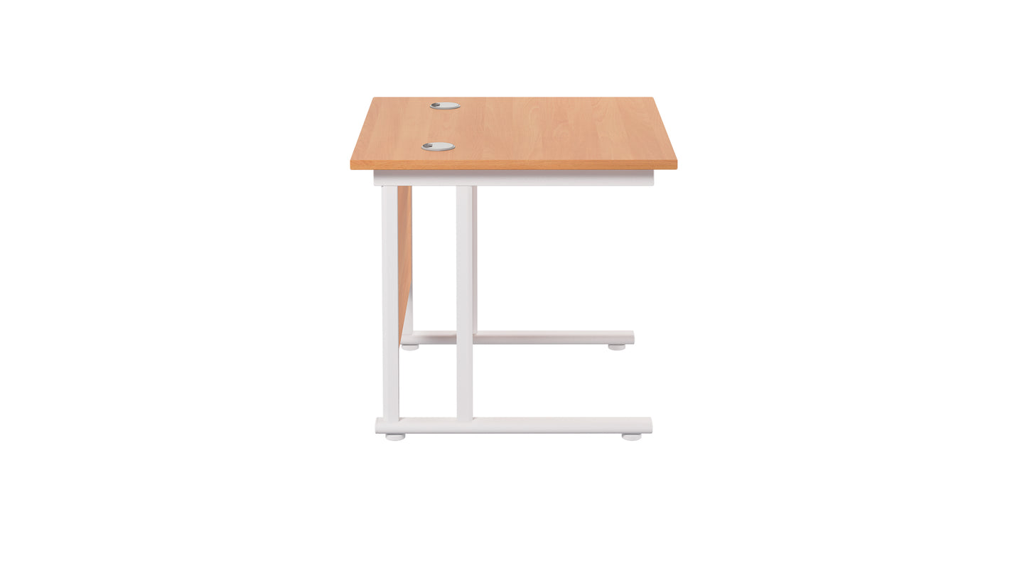 Twin Upright Rectangular Desk: 800mm Deep (FSC)