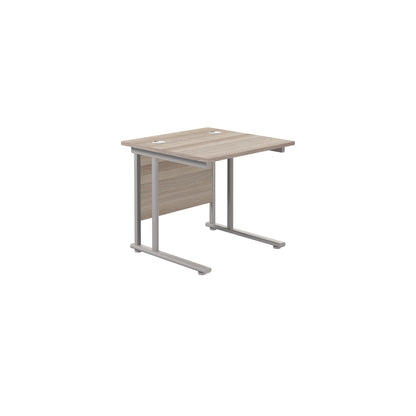 Aztec|Twin Upright|Rectangular|Desk|800x800|Grey Oak-Silver