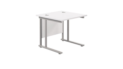 Aztec|Twin Upright|Rectangular|Desk|800x800|White-Silver