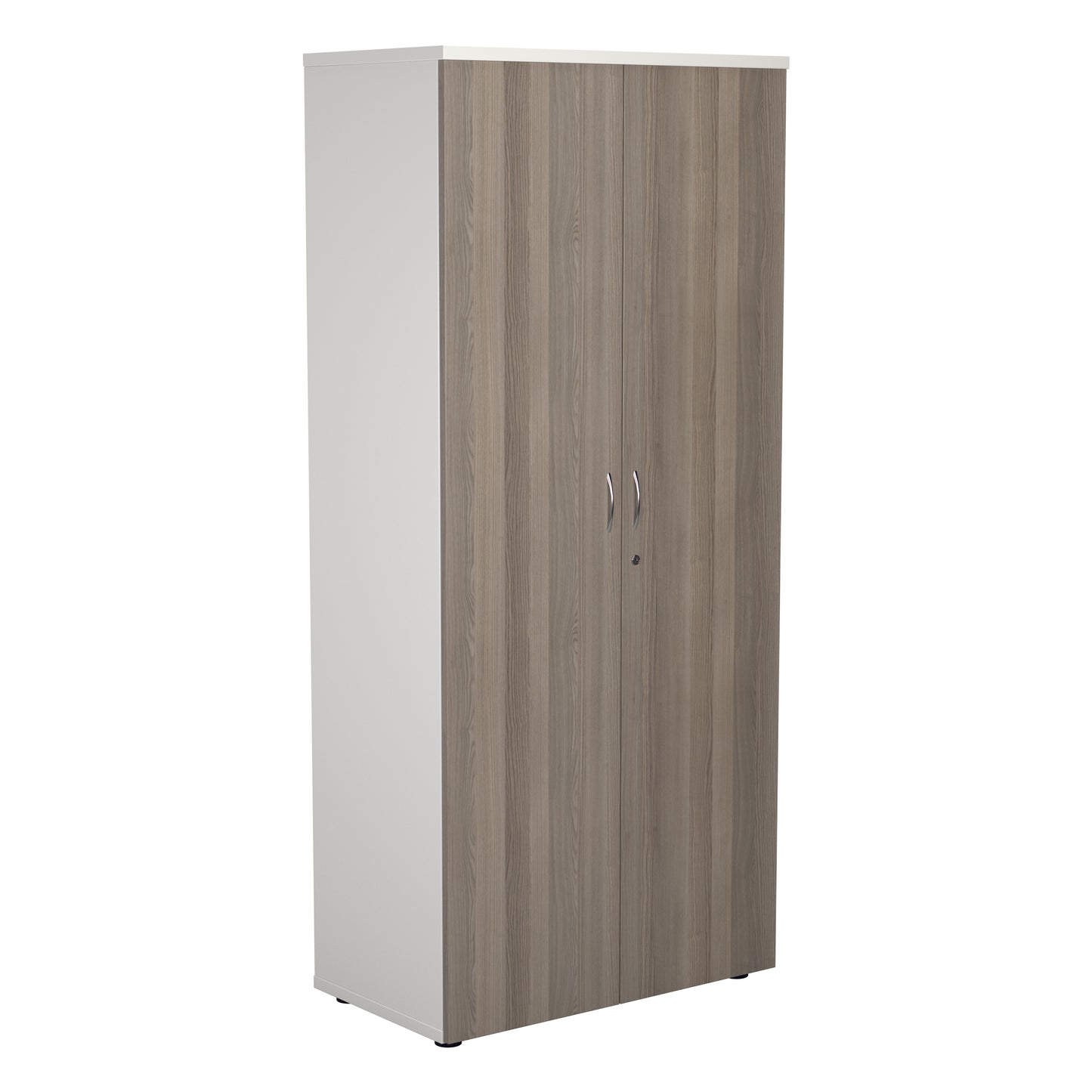 Aztec|4 Shelf|Wooden|Cupboard|1800|Grey Oak-White