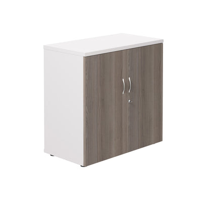 Aztec|1 Shelf|Wooden|Cupboard|800|Grey Oak-White