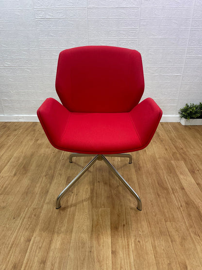 Boss Design Kruze Red Swivel Tub Chair / Reception / Lounge - UK DELIVERY