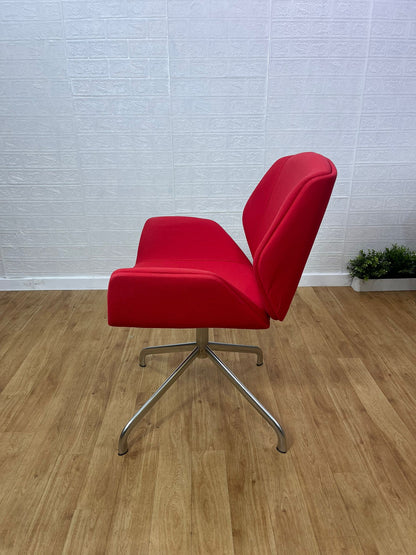 Boss Design Kruze Red Swivel Tub Chair / Reception / Lounge - UK DELIVERY