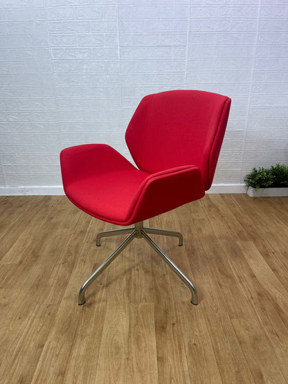 Boss Design Kruze Red Swivel Tub Chair / Reception / Lounge - UK DELIVERY