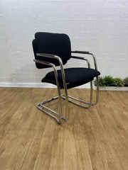 2x Modern Cantilever Chrome Frame Stacking Chairs / Visitor , Reception / UK 🚚