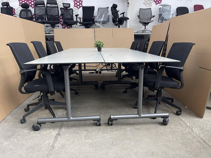 Executive Mobile Meeting Table With 8 X Adjustable Operator Chairs - Can Deliver