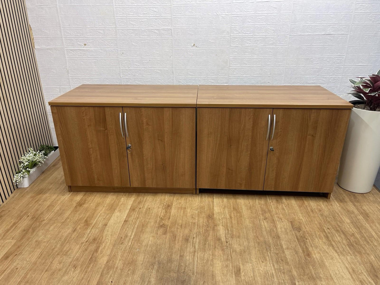 Walnut Double Door Office Cupboard - 1 Shelf - CAN DELIVER