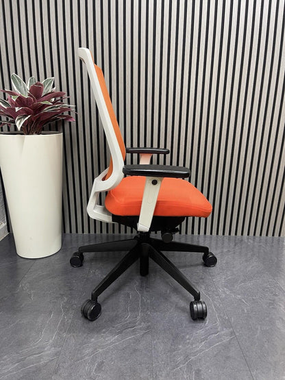Senator Clipper Ergonomic Office Chairs - White /Orange - UK Delivery