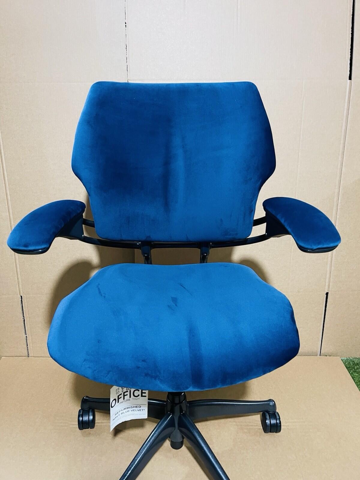 Humanscale freedom chair in *NEW navy blue velvet - UK DELIVERY
