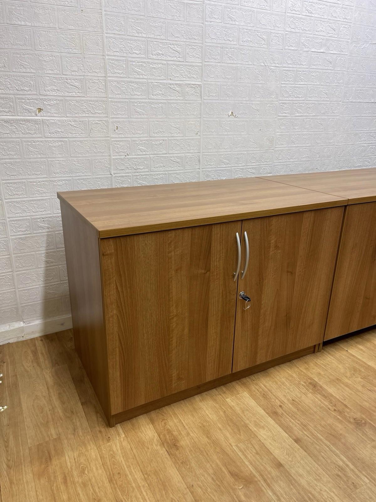 Walnut Double Door Office Cupboard - 1 Shelf - CAN DELIVER