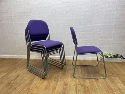 Cantilever Soft Padded Stacking Chairs / Purple / 6 Available  Can Deliver