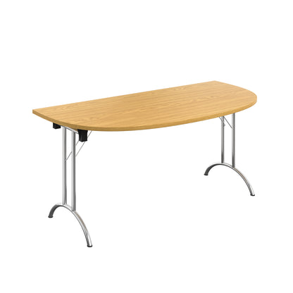 Aztec|Union|Folding Table (FSC)|D-End|Chrome/Nova Oak