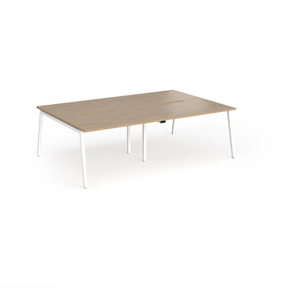 Connex Plus Angled Frame Double Back to Back Desks - ACO2416-WH-KO