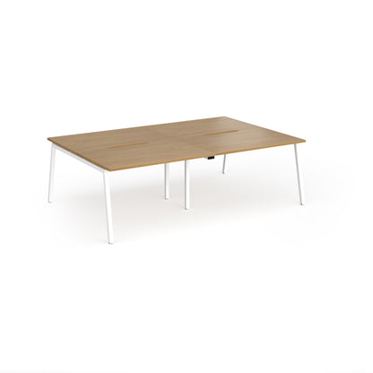 Connex Plus Angled Frame Double Back to Back Desks - ACO2416-WH-O