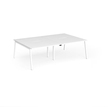 Connex Plus Angled Frame Double Back to Back Desks - ACO2416-WH-WH