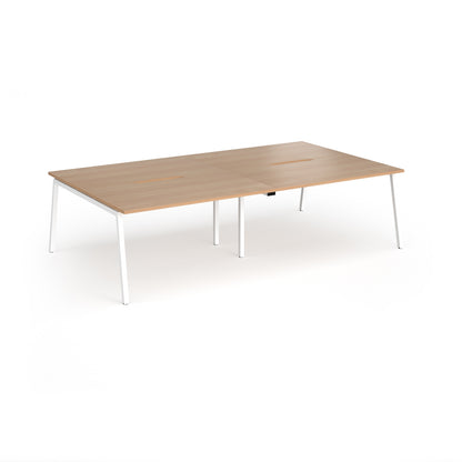 Connex Plus Angled Frame Double Back to Back Desks - ACO2816-WH-B