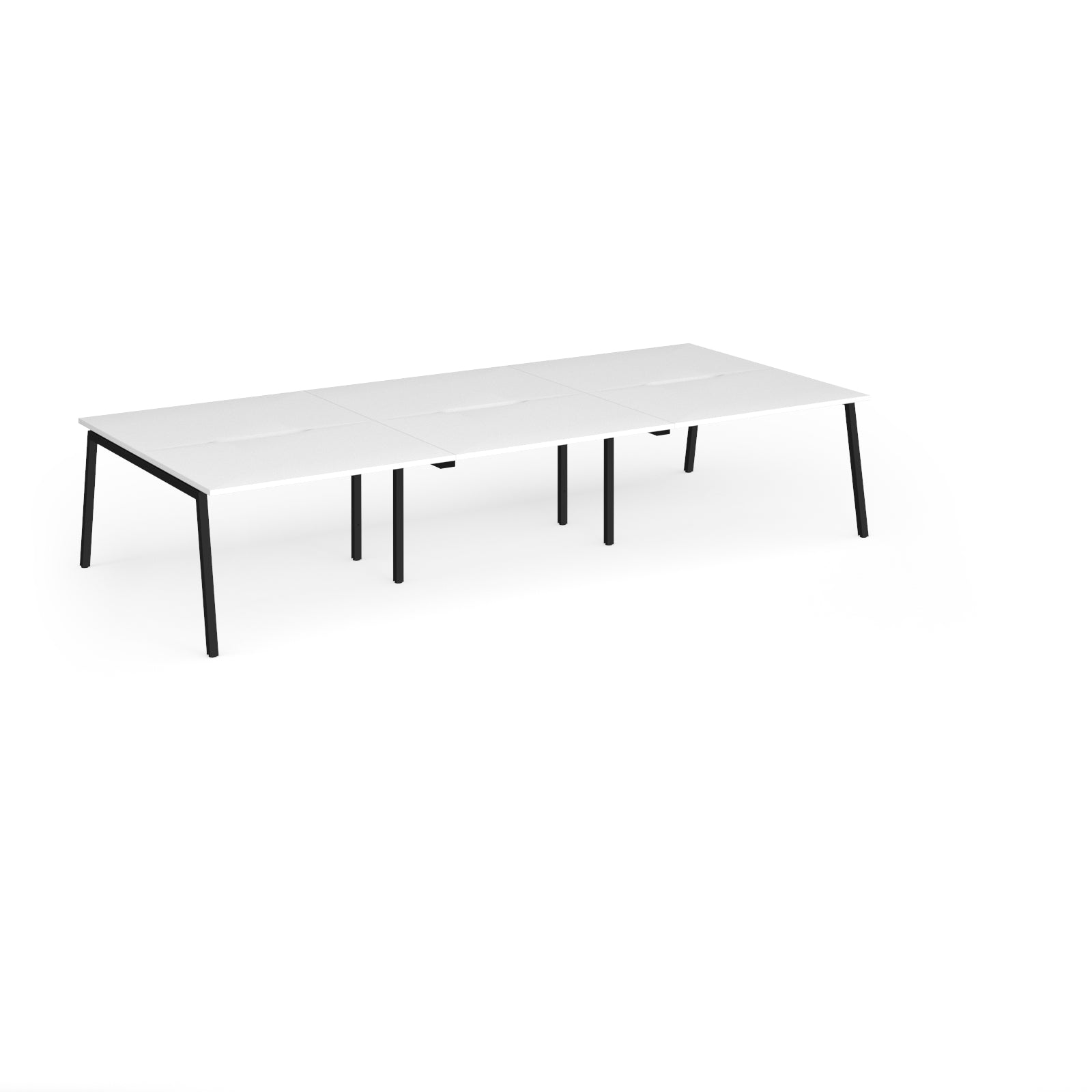 Connex Plus Angled Frame Triple Back to Back Desks - ACO3616-K-WH