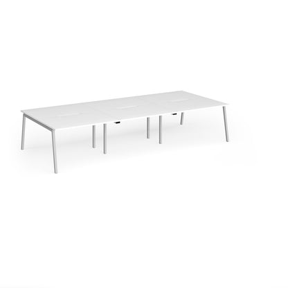 Connex Plus Angled Frame Triple Back to Back Desks - ACO3616-S-WH