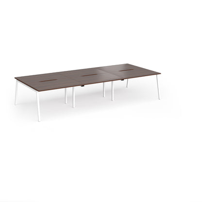 Connex Plus Angled Frame Triple Back to Back Desks - ACO3616-WH-W