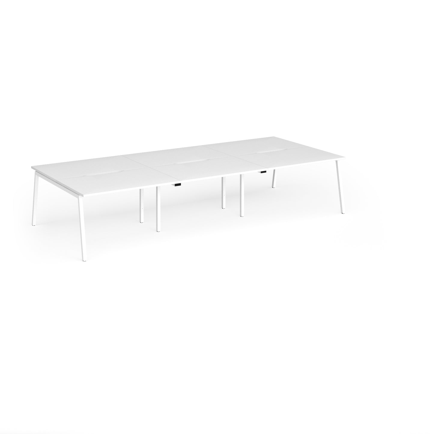 Connex Plus Angled Frame Triple Back to Back Desks - ACO3616-WH-WH