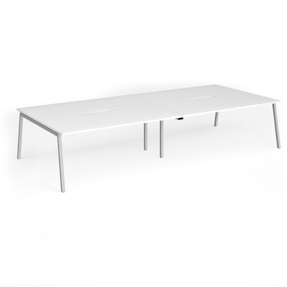 Connex Plus Angled Frame Double Back to Back Desks - ACO36L16-S-WH