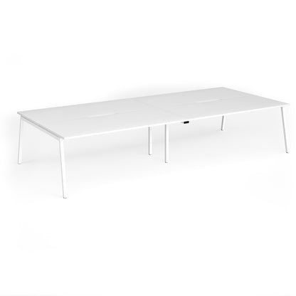 Connex Plus Angled Frame Double Back to Back Desks - ACO36L16-WH-WH
