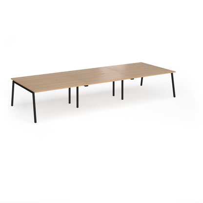 Connex Plus Angled Frame Triple Back to Back Desks - ACO4216-K-B